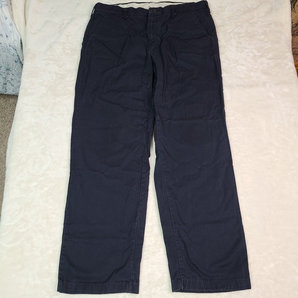 Bulwark FR Work Pants Mens 38x31 Navy Blue Flame Resistant Straight